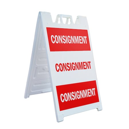 Signmission Consignment, A-Frame & 2 Decals Installed, Heavy-Duty Plastic Frame SBHD-D-2436-Consignment