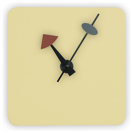 Leisuremod Manchester Modern Design Square Silent Non-Ticking Wall Clock, Cream MCLS9CR
