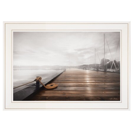 Homeroots Newport Dock I White Framed Print Wall Art 404982