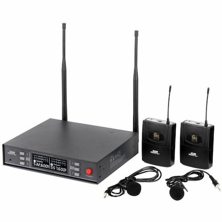 Monoprice STAGE RIGHT BY 200-CHANNEL UHF DUAL LAVALIER WIRELESS MICROPHONES SYST 600061