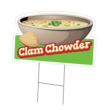 Signmission Clam Chowder Die Cut Yard Sign & Stake outdoor plastic coroplast window, C-DC-1824-DS-Clam Chowder19 C-DC-1824-DS-Clam Chowder19