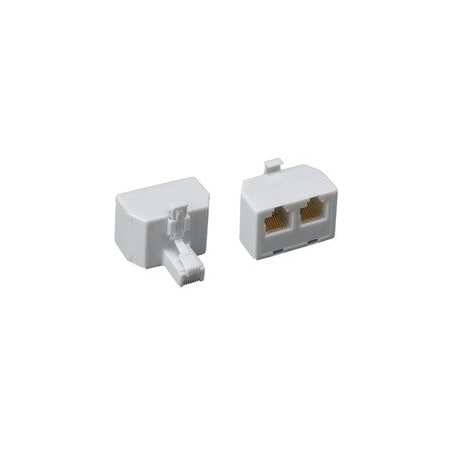 Cable Wholesale Phone Splitter (Straight), RJ45 8P8C Male to 2 RJ45 8P8C Female, White PA-8P8C-ST-WH
