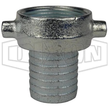 Dixon King Short Shank Suction Coupling with Plated Iron Nut, 1-1/2 in Nominal, Female NST NH End Style S22N