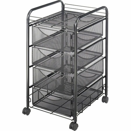 Safco File Cart, w/4 Drawers, Black 5214BL