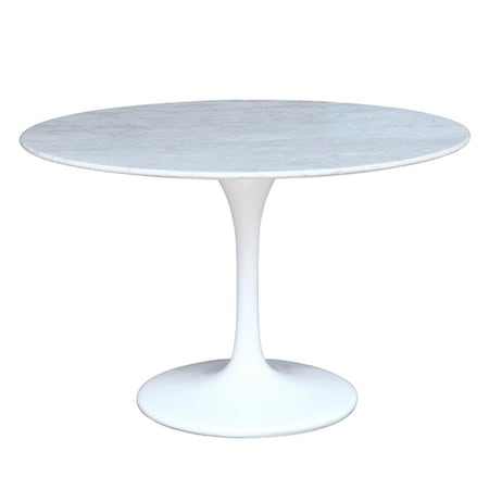 Aron Living 39 in. Rose Marble Dinning Table, White - 29 x 39 x 39 in. AL10062