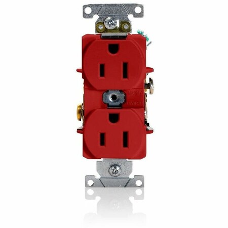 Leviton Dup Rec 15A 125V Self-Gr Red 5262-SR