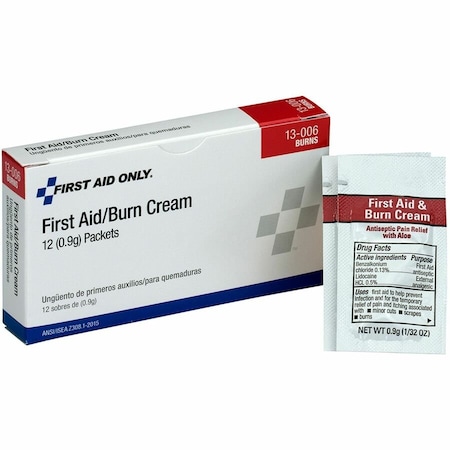 First Aid Only Burn Cream, Packet, 0.9g, PK12 13-006