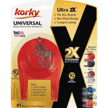 Korky Ultra 2'' x 2'' Rubber High Performance Universal Flapper 2017BP