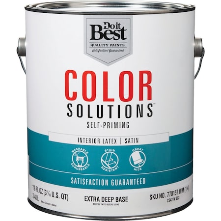 Do It Best Color Solutions Latex Self-Priming Satin Interior Wall Paint Extra Deep Base 1 Gal. CS42W0803-16