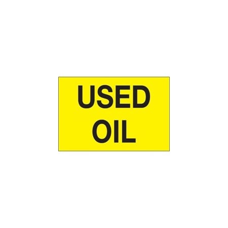Bubblefast 2 x 3'' - ''Used Oil'' Fluorescent Yellow Labels BFDL1430
