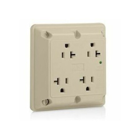Leviton PlugsandRcptcls, 20A, 125VAC, Ivory, Nylon 5490-I