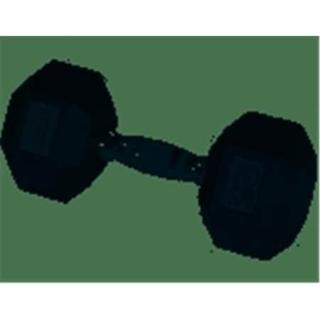 York Barbell Rubber Hex Dumbbell with Chrome Ergo Handle - 27.5 lbs YO626653