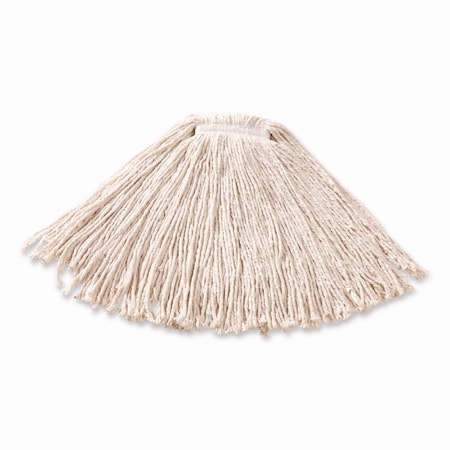 Rubbermaid Commercial Premium Cut-End Cotton Wet Mop Head, 16 oz, White, 1" White Band, PK12 FGF11600WH00