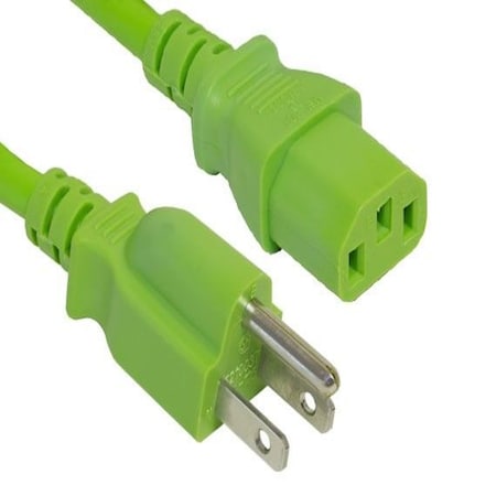 Sanoxy 2ft 18 AWG Universal Power Cord IEC320 C13 to NEMA 5-15P, Green SNX-CBL-LDR-PW130-4202