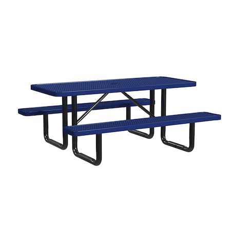 Leisure Craft Rectangle Picnic Table, Navy, Surface Mount, 6 ft L T6XPSM-NAVY