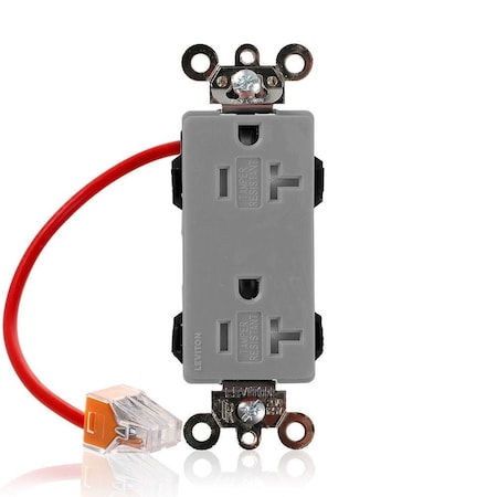 Leviton Straight Blade Receptacle, 5-20R, 20 A, 125V AC, Flush Mount, Self-Grounded MT163-SCG
