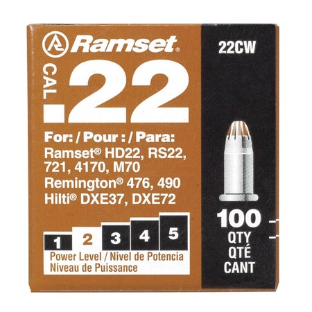 Ramset Powder Load.22 Brn100Pk 00594