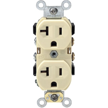 Leviton 20A Ivory Shallow Commercial Grade 5-20R Duplex Outlet S01-0BR20-0IS