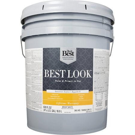 Do It Best Best Look Latex Premium Paint & Primer In One Eggshell Interior Wall Paint Bright Wht 5 Gal. HW34W0726-20