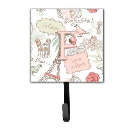 Carolines Treasures Letter F Love In Paris Pink Leash and Key Holder CJ2002-FSH4