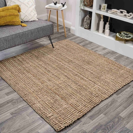 Jonathan Y Pata Hand Woven Chunky Jute Natural 9 ft Square Area Rug NRF102A-9SQ