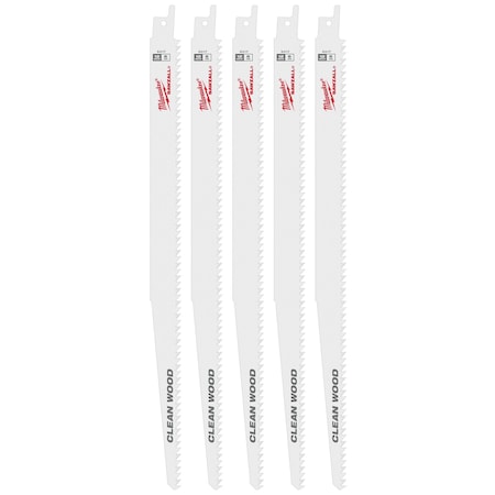 Milwaukee Tool 12" 6 TPI Fleam Ground SAWZALL Blades (5 Pk) 48-00-5017