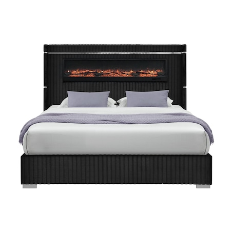 Global Furniture Usa Contemporary 2215 Black King Bed 2215-BLACK-KB-N