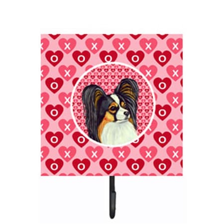 Carolines Treasures Papillon Valentines Love And Hearts Leash Or Key Holder LH9165SH4