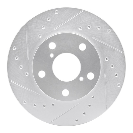 Dynamic Friction Co DFC Brake Rotor - Drilled and Slotted - Silver 631-75003L