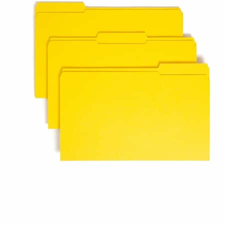 Smead Reinforced Tab Folder, Yellow, PK100 17934