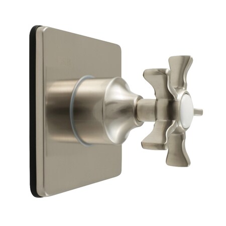 Kingston Brass Single-Handle Three-Way Diverter Valve with Square Trim Kit, Brushed Nickel KS3048NX