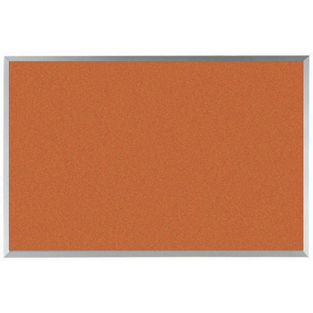 Aarco VIC Cork Bulletin Board w/ a Clear Satin Anodized Aluminum Frame, Tangerine Zest 24''Hx36''W DW2436211