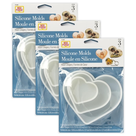 Mod Podge Silicone Resin Mold, Hearts, 3-Piece Set, 3PK 27578
