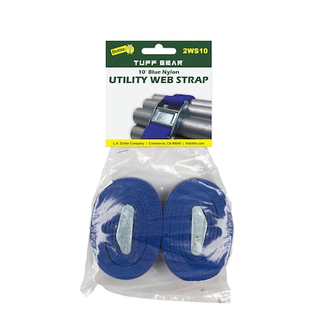 Dottie 10ft Blue Nylon Web Straps, 2PK 2WS10