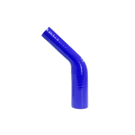Hps Performance 1-1/2 in - 1-3/4 in ID, 4-Ply High Temp Reinforced Silicone 45 deg. Elbow Reducer Coupler Hose, Blue HTSER45-150-175-BLUE