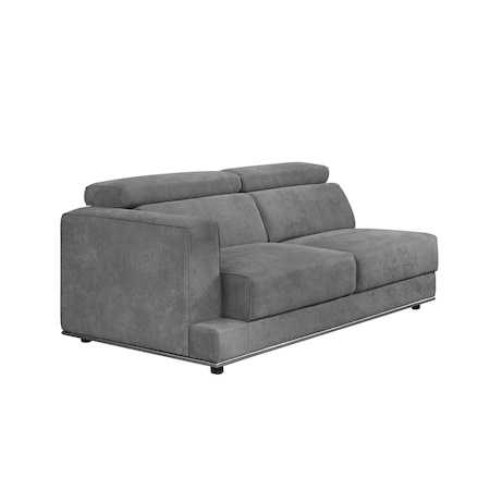 Homeroots 72" Dark Gray Fabric Modular Sofa With Black Legs 491000