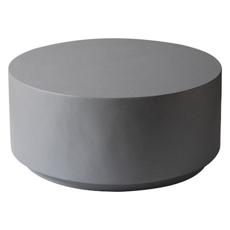 Leisuremod Terra 36 in Round Fiberstone Side Table, Weatherproof, Indoor/Outdoor, Fully Assembled TCT36GRY