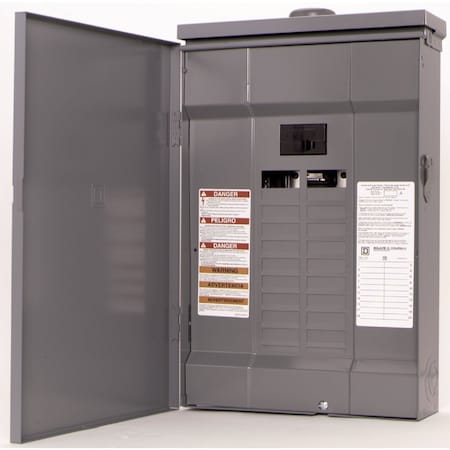 Square D Homeline 100A 20-Space 40-Circuit Raintight Main Breaker Plug-on Neutral Load Center HOM2040M100PRB