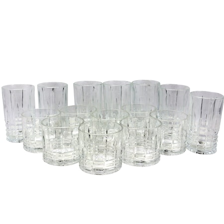 Gibson Home Jewelite 16 Piece Tumbler and Double Old Fashioned Glass Set 116962.16