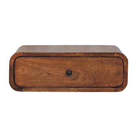Homeroots 18" Chestnut Solid Wood Distressed One Drawer Floating Nightstand 712848