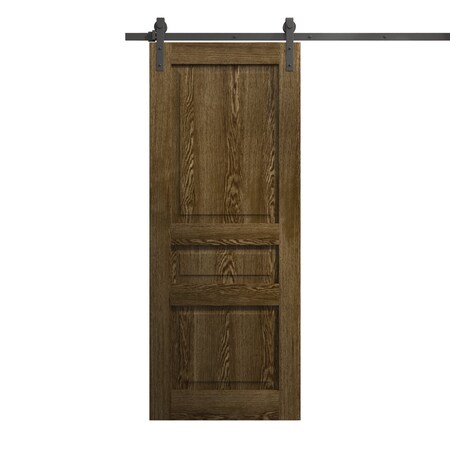 Sartodoors Modern Barn Door 18 x 96 inches, Ego 5012 Marble Oak, 6.6FT Rail Track Heavy Hardware Set, Solid EGO5012BD-B-DMR-1896