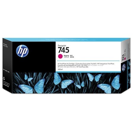 Hp 745 (F9K01A) Magenta Original Ink Cartridge (300 ml) F9K01A
