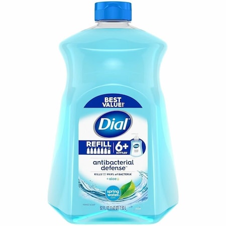 Dial Antibacterial Defense Liquid Hand Soap - Spring Water Scent - 1.63 quart - Pump Dispenser 2896064
