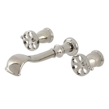 Kingston Brass Two-Handle Wall Mount Tub Faucet, Polished Nickel KS5026RX