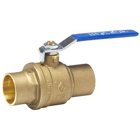 Homewerks 1 1/4 in. Brass Sweat Ball Valve Full Port Lever For Water/Oil/Gas 116-4-114