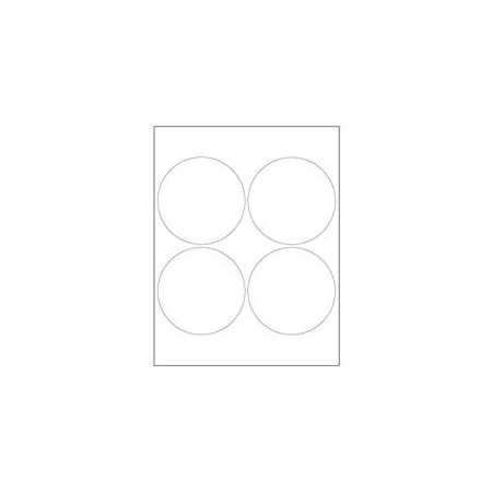 Bubblefast 4'' White Circle Laser Labels-4 Labels per Sheet BFLL148