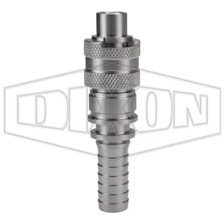 Dixon Dix-Lock N Series Interchange Quick Disconnect Pneumatic Plug, 1 in Nominal, 500 psi Pressure, 316 N4S8-SS