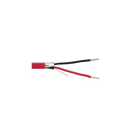 Cable Wholesale Shielded Fire Alarm / Security Cable, Red, 14/2 (14 AWG 2 Conductor), Solid, FPLR, Spool, 1000 foot 10F7-52713NH