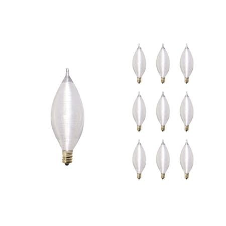 Bulbrite Incandescent C11 Candelabra Screw Base E12 Light Bulb, 40 Watt, Satin, 10PK 861020