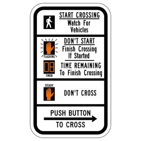 Sign Solutions Usa Traffic Sign, 9 in Width, Aluminum Sign, Vertical Rectangle DUS12HWT0915R10-3eR